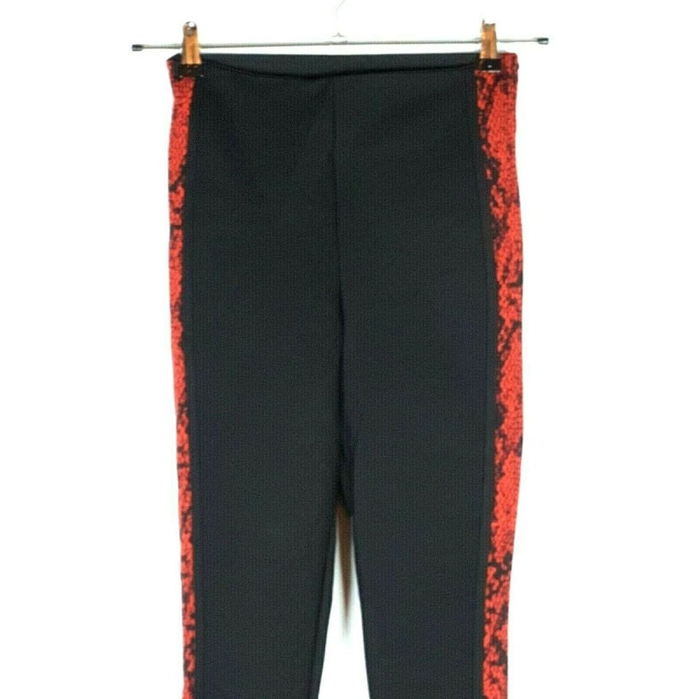 NWOT Zara Basic Sz S Leggings Red Reptile Leg
